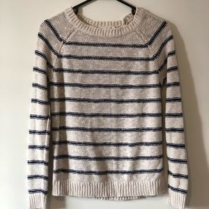 Navy stripe sweater. Size Small